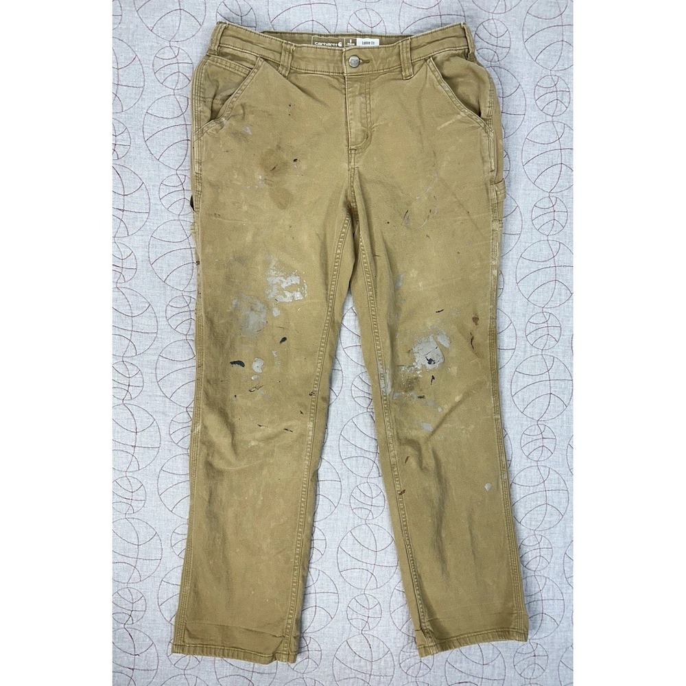 Carhartt Work Pant Brown Rugged Flex Loose Fit Canvas / Women's 8